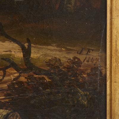 Chapel in the Woods oil on canvas painting by English School