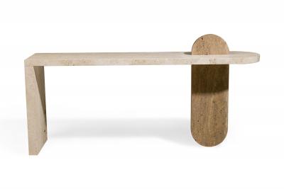 Chapter Studio Contemporary Middle Eastern Marble and Travertine Console