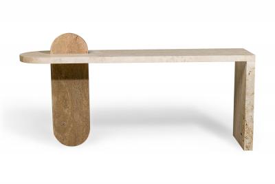 Chapter Studio Contemporary Middle Eastern Marble and Travertine Console