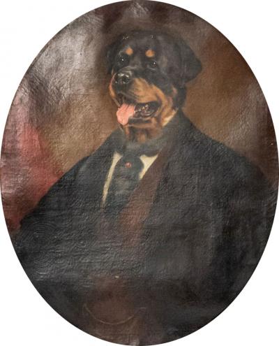 Character Portrait of a Dog Oil Painting