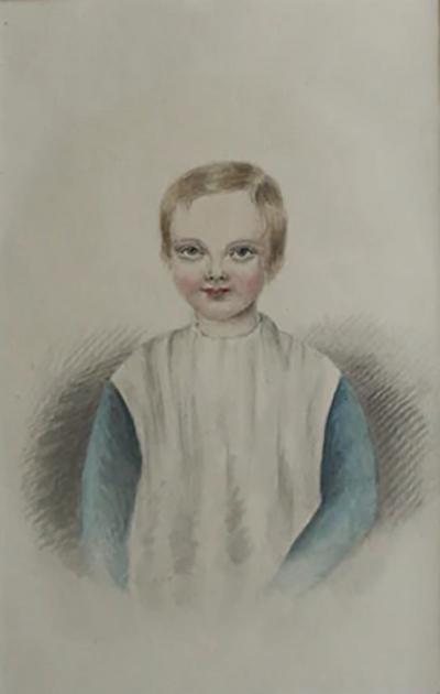 Charcoal and Watercolour of Boy