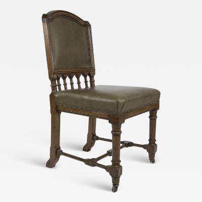 Charles Bevan Charles Bevan attributed Gothic Revival Oak Desk or Side Chair