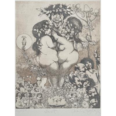 Charles Bragg Charles Bragg Seven Deadly Sins Signed Engraving Print Lust
