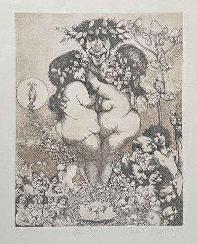 Charles Bragg Charles Bragg Seven Deadly Sins Signed Engraving Print Lust