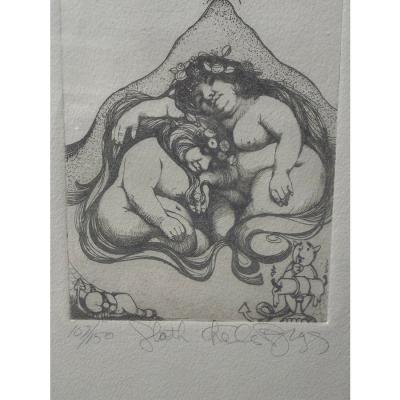 Charles Bragg Charles Bragg Seven Deadly Sins Signed Engraving Print Sloth