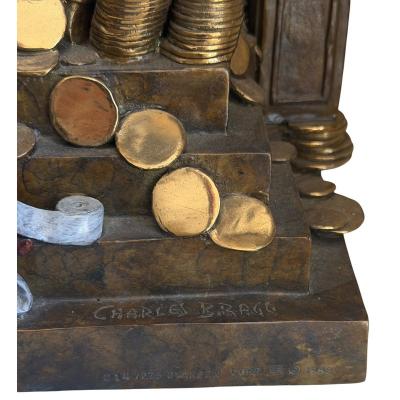 Charles Bragg Large Charles Bragg 1988 Bronze Sculpture The Midas Touch