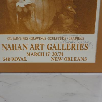 Charles Bragg Signed 1974 Charles Bragg New Orleans Important Exhibition Poster