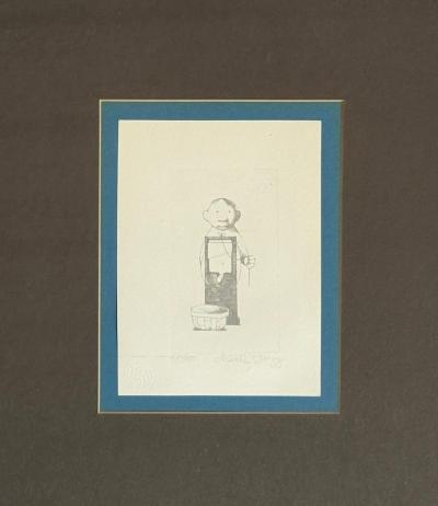 Charles Bragg Two Etchings Nasty Series Signed and Stamped American 20th c 