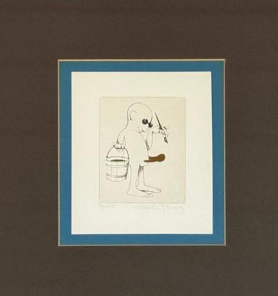 Charles Bragg Two Etchings Nasty Series Signed and Stamped American 20th c 