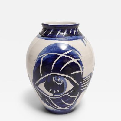 Charles Brun Theremin 3 FISHES Glazed ceramic vase