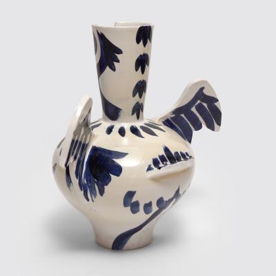 Charles Brun Theremin HYPNOS FAUNA Glazed ceramic wide winged vase