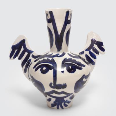 Charles Brun Theremin HYPNOS FAUNA Glazed ceramic wide winged vase