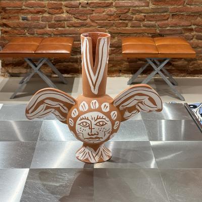 Charles Brun Theremin RED HYPNOS Ceramic winged vase