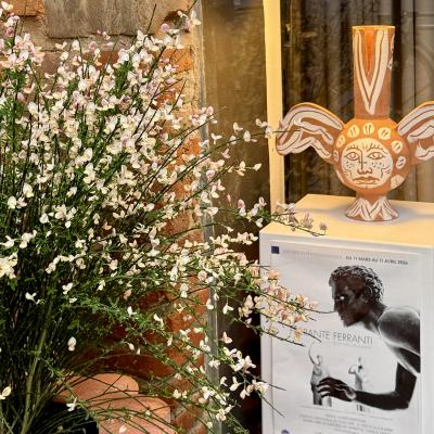 Charles Brun Theremin RED HYPNOS Ceramic winged vase