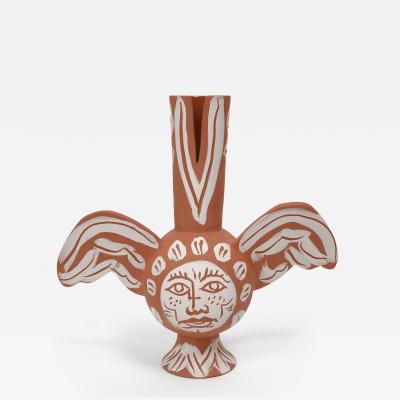 Charles Brun Theremin RED HYPNOS Ceramic winged vase