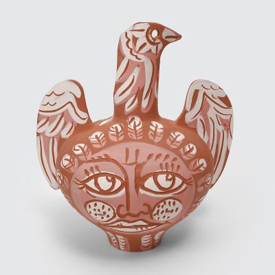 Charles Brun Theremin THE WAY HE SINGS Large ceramic winged vase