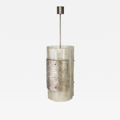 Charles Burnand Eclipse Pendant Drum Crafted in Murano Glass and Patinated Brass US Spec 