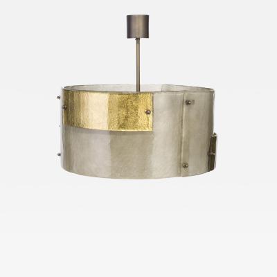 Charles Burnand Luna Piena Drum in Murano Glass Brutalist Style