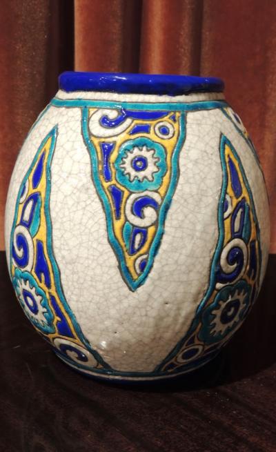 Charles Catteau Art Deco Vase by Charles Catteau for Boch Ceramics Atelier de Fantasie