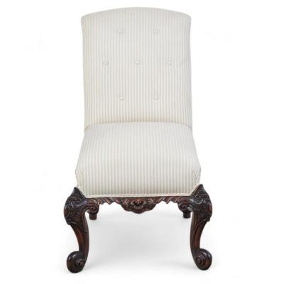 Charles Charles George II Style Walnut Side Slipper Chair 1 of 4