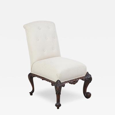 Charles Charles George II Style Walnut Side Slipper Chair 1 of 4