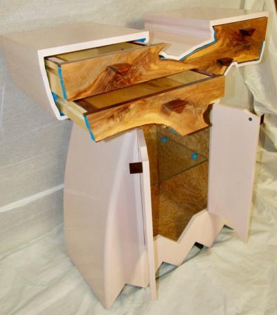 Charles Cobb Unique California Studio Crafted Chest Figured Acacia Lacquer Charles Cobb 1980
