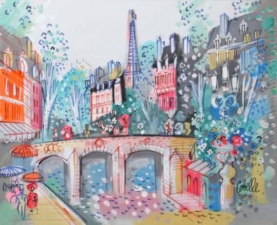 Charles Cobelle Paris Bridge With Eiffel Tower I