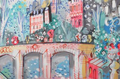 Charles Cobelle Paris Bridge With Eiffel Tower I