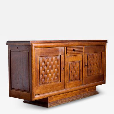Charles Dudouyt 1940s French Oak Sideboard