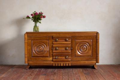 Charles Dudouyt 1940s French Oak Sideboard