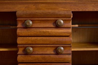 Charles Dudouyt 1940s French Oak Sideboard