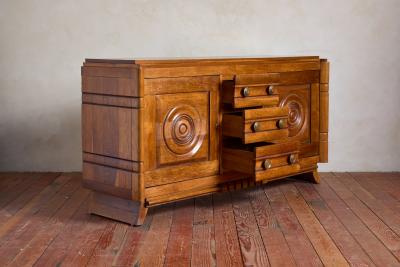 Charles Dudouyt 1940s French Oak Sideboard