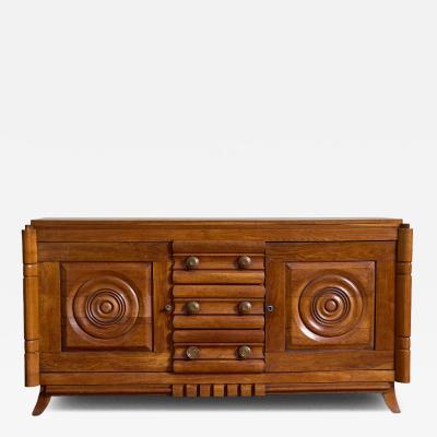 Charles Dudouyt 1940s French Oak Sideboard