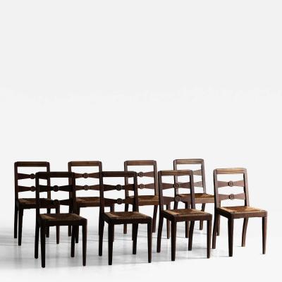 Charles Dudouyt Art Deco Dining Chairs by Charles Dudouyt France 1940s