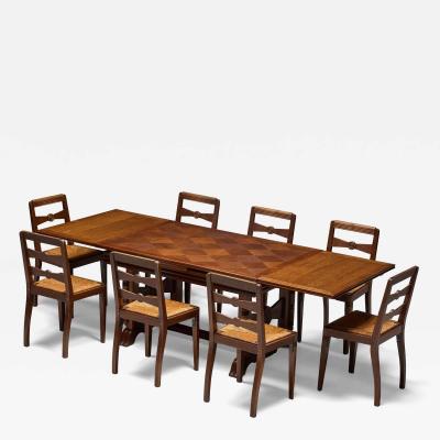 Charles Dudouyt Art Deco Dining Set by Charles Dudouyt France 1940s