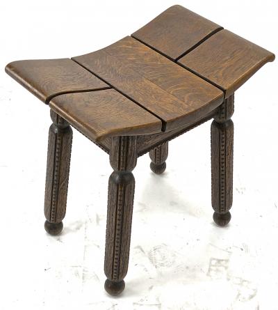 Charles Dudouyt Charles Dudouyit rarest oak carved stool