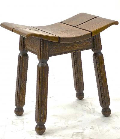 Charles Dudouyt Charles Dudouyit rarest oak carved stool