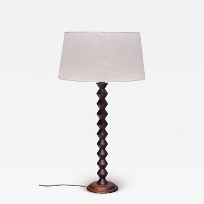 Charles Dudouyt Charles Dudouyt Attributed Tall Table Lamp in Oak France 1950s
