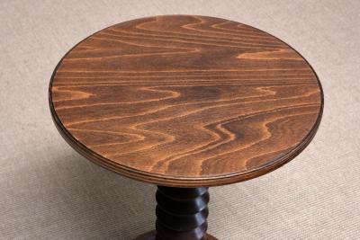 Charles Dudouyt Charles Dudouyt Round Side Table in Solid Oak Wood France Late 1940s