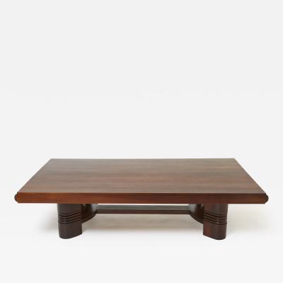 Charles Dudouyt Charles Dudouyt large Modernist walnut coffee table 1940