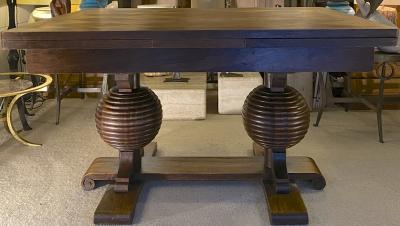 Charles Dudouyt Charles Dudouyt spectacular sphere shaped legs oak dinning table