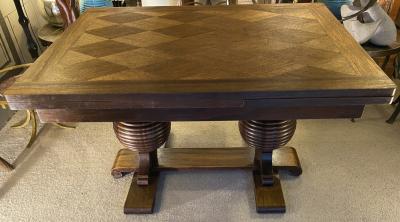 Charles Dudouyt Charles Dudouyt spectacular sphere shaped legs oak dinning table