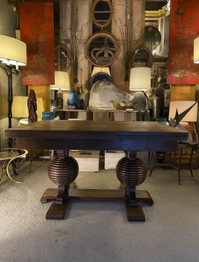 Charles Dudouyt Charles Dudouyt spectacular sphere shaped legs oak dinning table