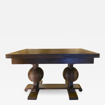 Charles Dudouyt Charles Dudouyt spectacular sphere shaped legs oak dinning table