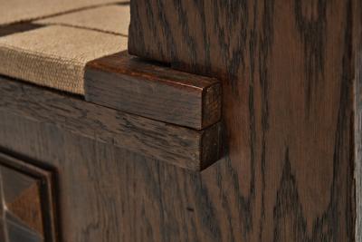 Charles Dudouyt Four Oak Chairs in the manner of Charles Dudouyt France 20th Century