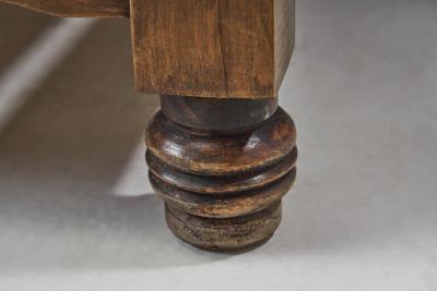 Charles Dudouyt Mid Century Turned Oak Armchairs in the style of Charles Dudouyt France 1950s