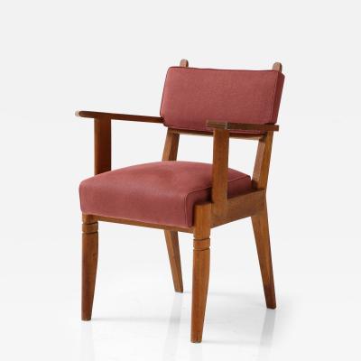 Charles Dudouyt Oak Armchair by Charles Dudouyt France c 1940