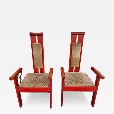 Charles Dudouyt Pair Of Continental Modernist Chairs