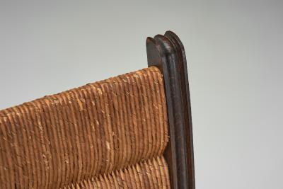 Charles Dudouyt Pair of Straw Armchairs in the manner of Charles Dudouyt Europe ca 1940s