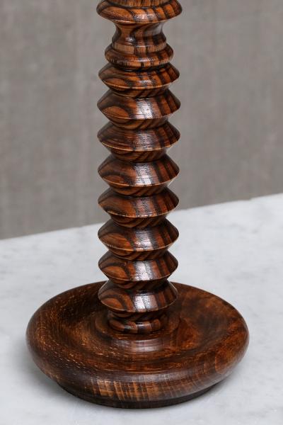 Charles Dudouyt Sculptural Charles Dudouyt Attributed Table Lamp in Ash Wood France 1950s